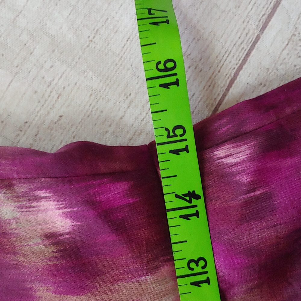 LOFT Pink and Purple Ruffled Dress with Puff Cap Sleeves - Picture 9 of 10